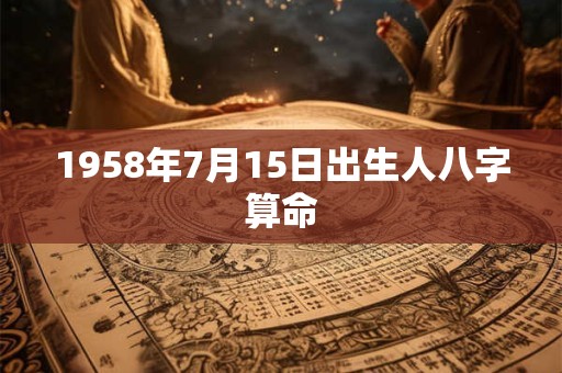 1958年7月15日出生人八字算命