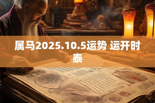 属马2025.10.5运势 运开时泰