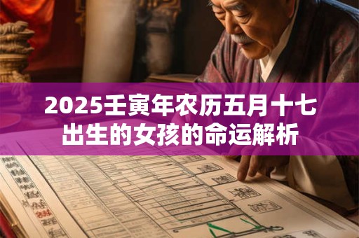 2025壬寅年农历五月十七出生的女孩的命运解析