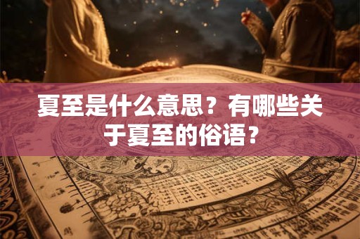 夏至是什么意思?有哪些关于夏至的俗语? 夏至是什么意思?有哪些关于夏至的俗语?