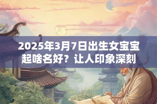 2025年3月7日出生女宝宝起啥名好？让人印象深刻