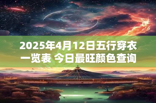 2025年4月12日五行穿衣一览表 今日最旺颜色查询