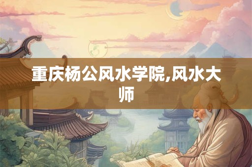 重庆杨公风水学院,风水大师