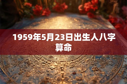1959年5月23日出生人八字算命