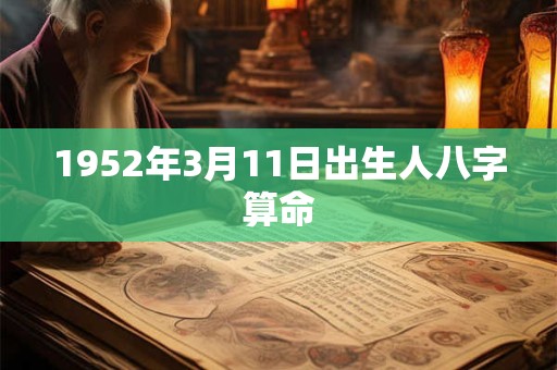 1952年3月11日出生人八字算命