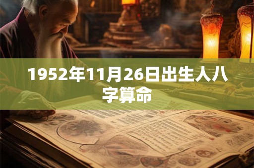 1952年11月26日出生人八字算命