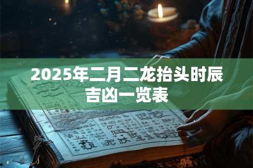 2026年二月二龙抬头时辰吉凶一览表 2026年二月二龙抬头时辰吉凶一览表