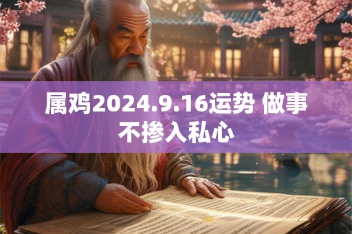属鸡2024.9.16运势 做事不掺入私心