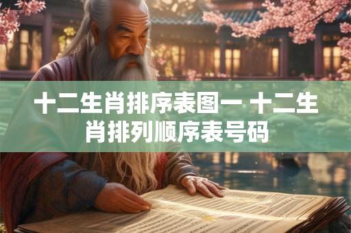 十二生肖排序表图一 十二生肖排列顺序表号码