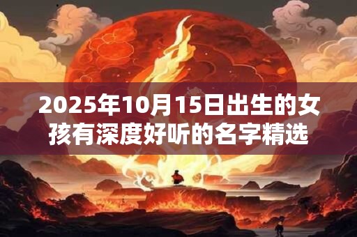 2025年10月15日出生的女孩有深度好听的名字精选 2025年10月15日出生的女孩有深度好听的名字精选