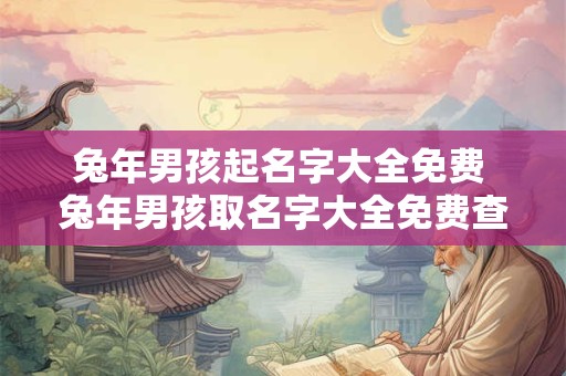 兔年男孩起名字大全免费 兔年男孩取名字大全免费查询