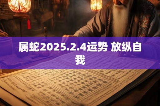 属蛇2025.2.4运势 放纵自我
