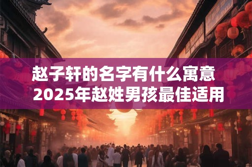 赵子轩的名字有什么寓意  2025年赵姓男孩最佳适用字