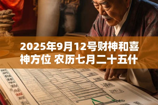 2025年9月12号财神和喜神方位 农历七月二十五什么时辰吉