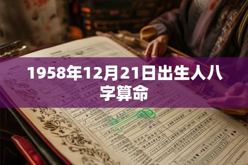 1958年12月21日出生人八字算命