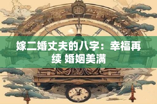 嫁二婚丈夫的八字：幸福再续 婚姻美满
