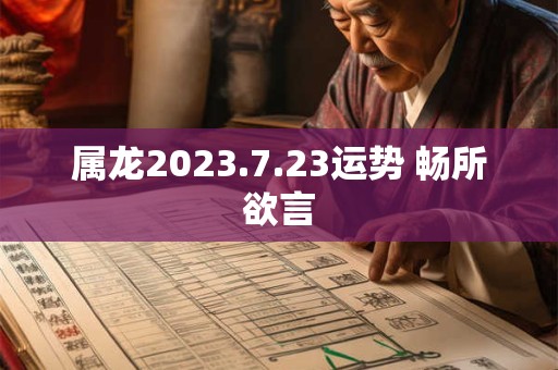 属龙2023.7.23运势 畅所欲言