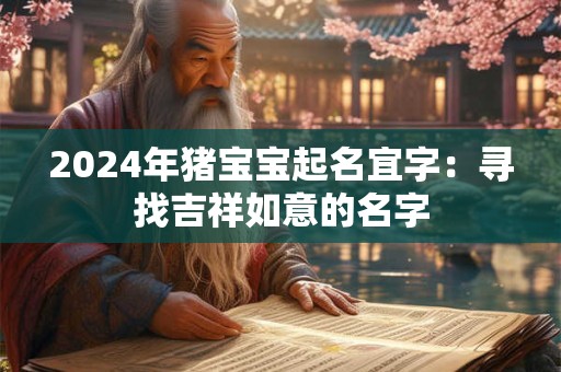 2024年猪宝宝起名宜字：寻找吉祥如意的名字