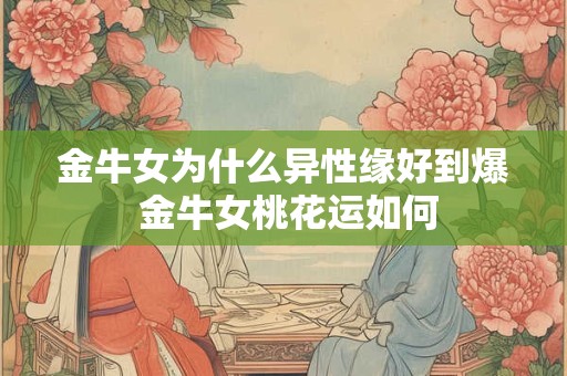 金牛女为什么异性缘好到爆 金牛女桃花运如何