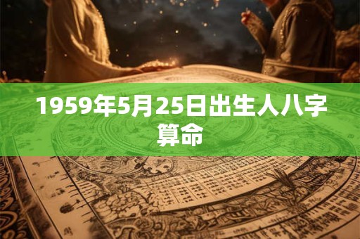 1959年5月25日出生人八字算命