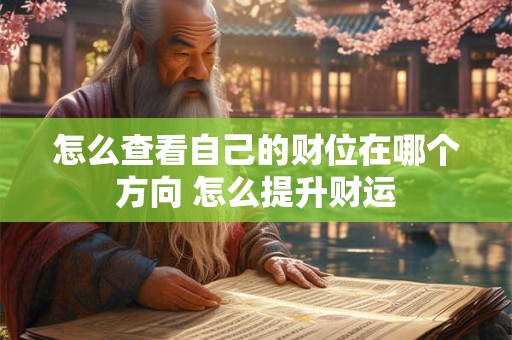怎么查看自己的财位在哪个方向 怎么提升财运