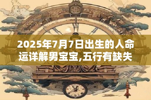 2025年7月7日出生的人命运详解男宝宝,五行有缺失吗