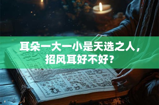 耳朵一大一小是天选之人，招风耳好不好？