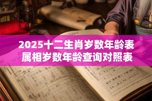 2025十二生肖岁数年龄表 属相岁数年龄查询对照表