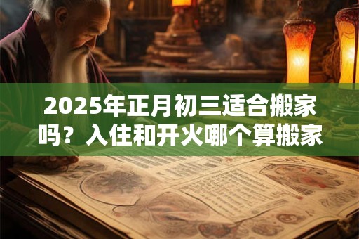 2025年正月初三适合搬家吗？入住和开火哪个算搬家？