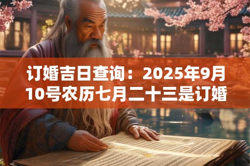 订婚吉日查询：2025年9月10号农历七月二十三是订婚吉日吗