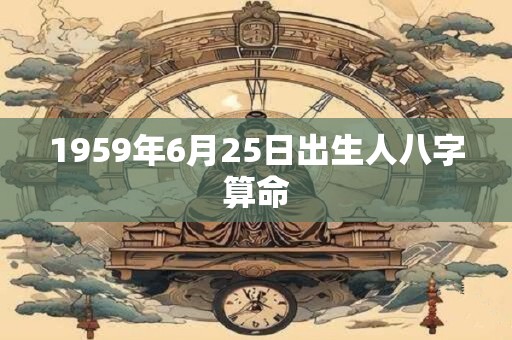 1959年6月25日出生人八字算命 1959年6月25日出生人八字算命