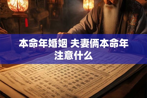本命年婚姻 夫妻俩本命年注意什么