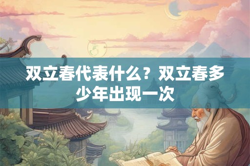 双立春代表什么？双立春多少年出现一次