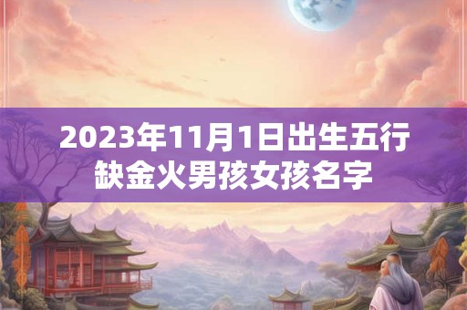 2023年11月1日出生五行缺金火男孩女孩名字