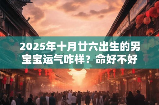 2025年十月廿六出生的男宝宝运气咋样？命好不好