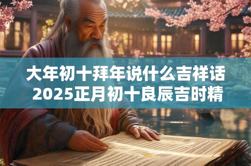 大年初十拜年说什么吉祥话 2025正月初十良辰吉时精选