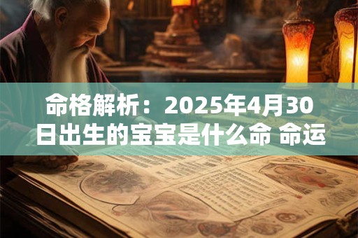 命格解析：2025年4月30日出生的宝宝是什么命 命运好吗