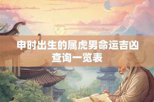 申时出生的属虎男命运吉凶查询一览表 申时出生的属虎男命运吉凶查询一览表