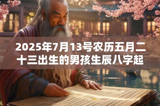 2025年7月13号农历五月二十三出生的男孩生辰八字起名