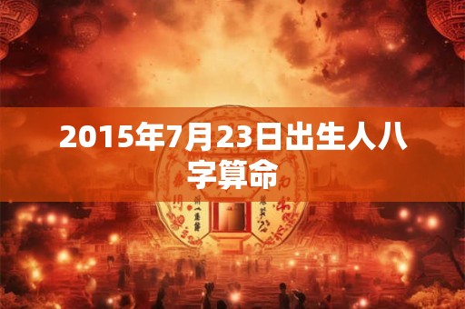 2015年7月23日出生人八字算命