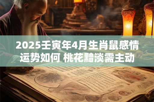 2025壬寅年4月生肖鼠感情运势如何 桃花黯淡需主动