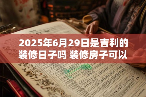 2025年6月29日是吉利的装修日子吗 装修房子可以吗