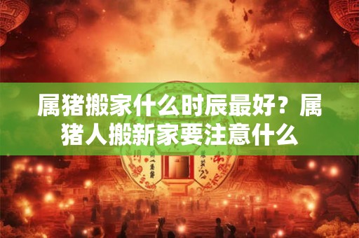 属猪搬家什么时辰最好？属猪人搬新家要注意什么
