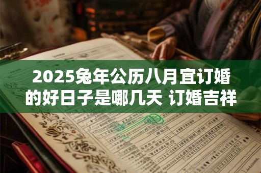 2025兔年公历八月宜订婚的好日子是哪几天 订婚吉祥日子分析
