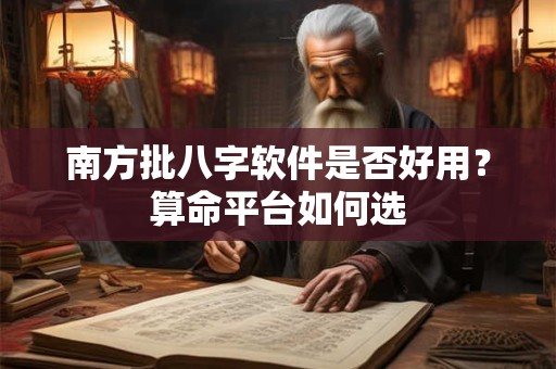 南方批八字软件是否好用？算命平台如何选