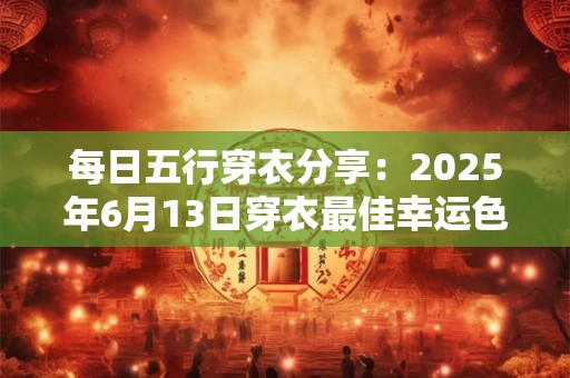 每日五行穿衣分享：2025年6月13日穿衣最佳幸运色
