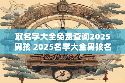 取名字大全免费查询2025男孩 2025名字大全男孩名字排行