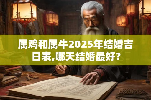 属鸡和属牛2025年结婚吉日表,哪天结婚最好？