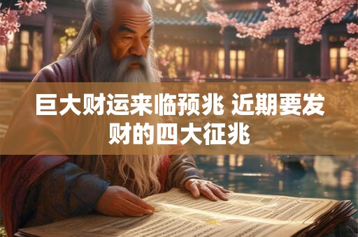 巨大财运来临预兆 近期要发财的四大征兆