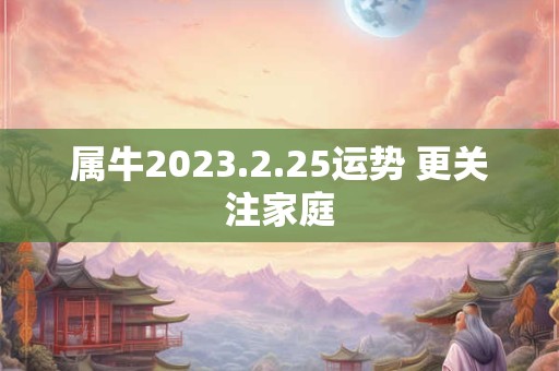 属牛2023.2.25运势 更关注家庭